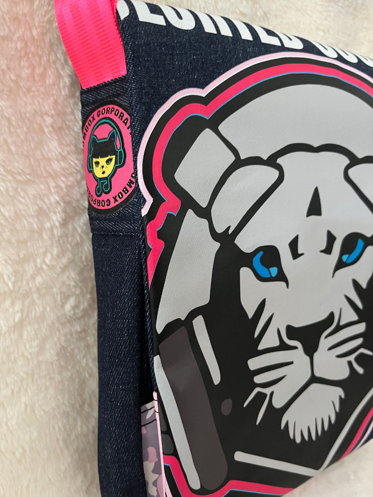 Pink lion one off medium couture bag