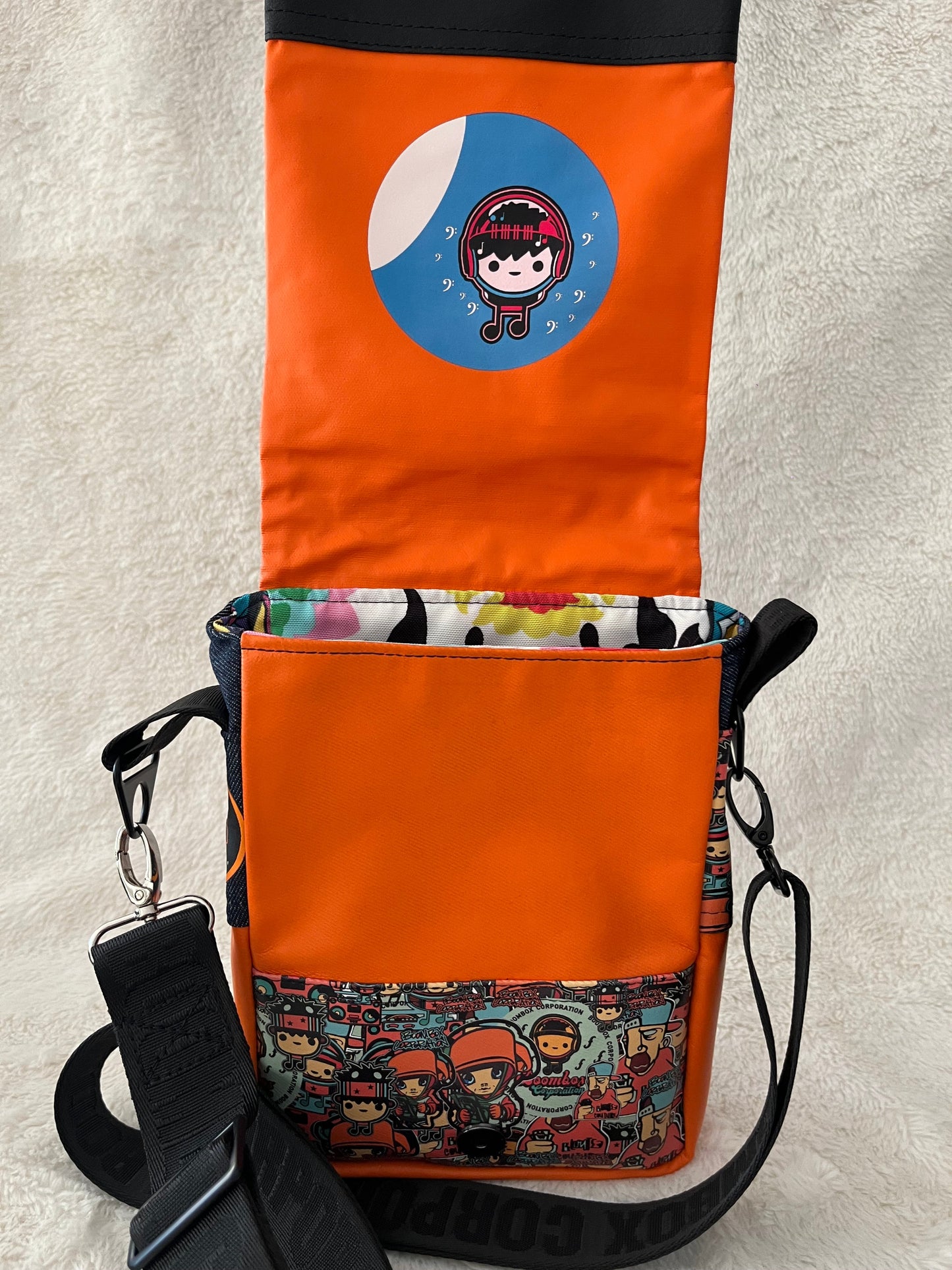 small black and orange couture bag, one off
