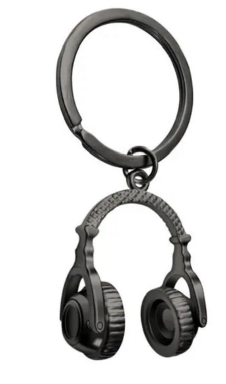 blunted black headphones key ring