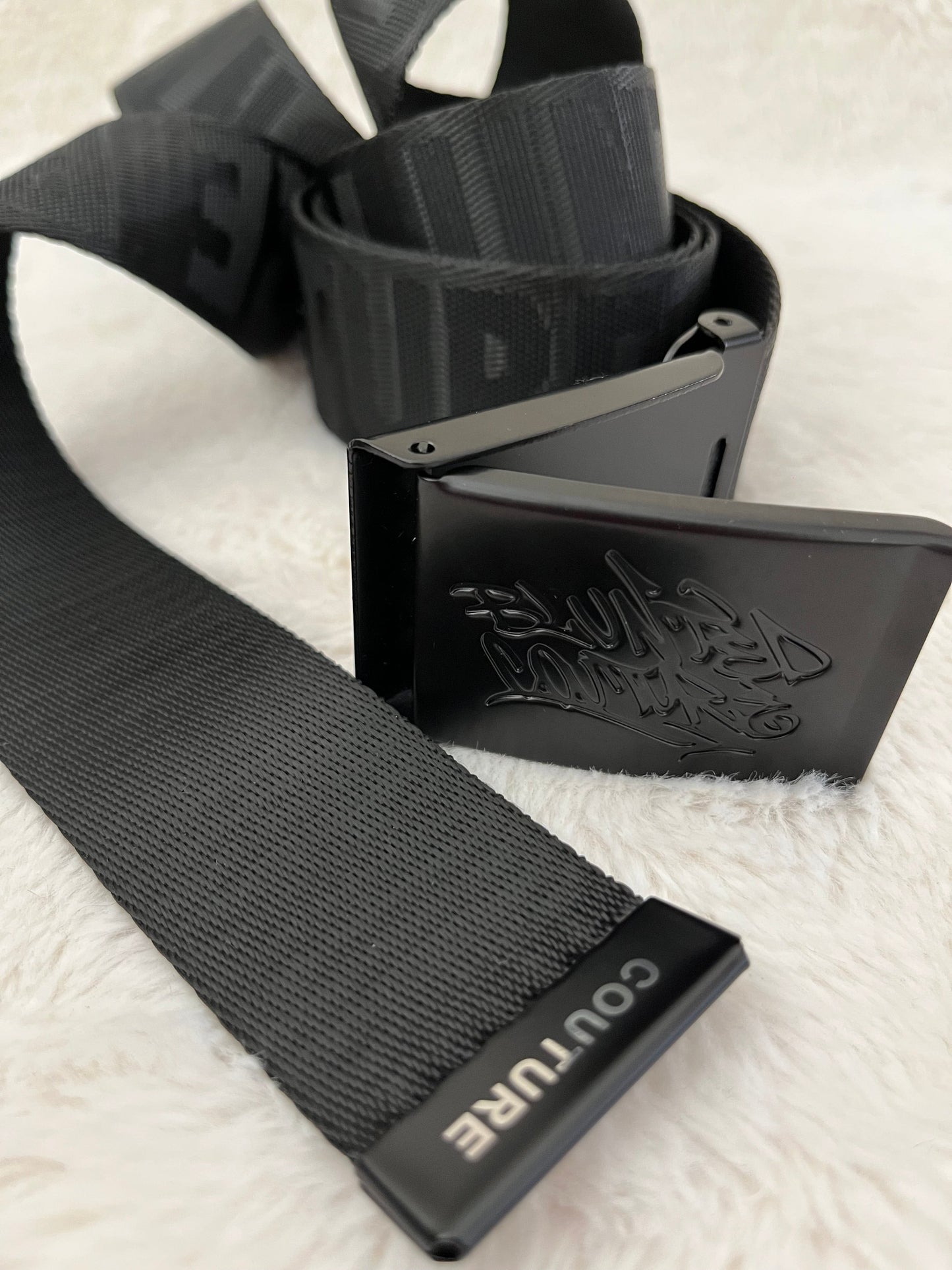 blunted couture belt black on black