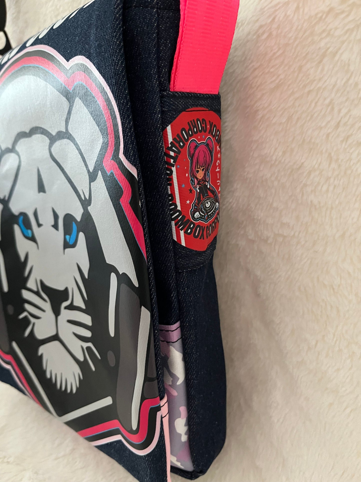Pink lion one off medium couture bag