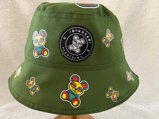 reversible green blazie bucket hat
