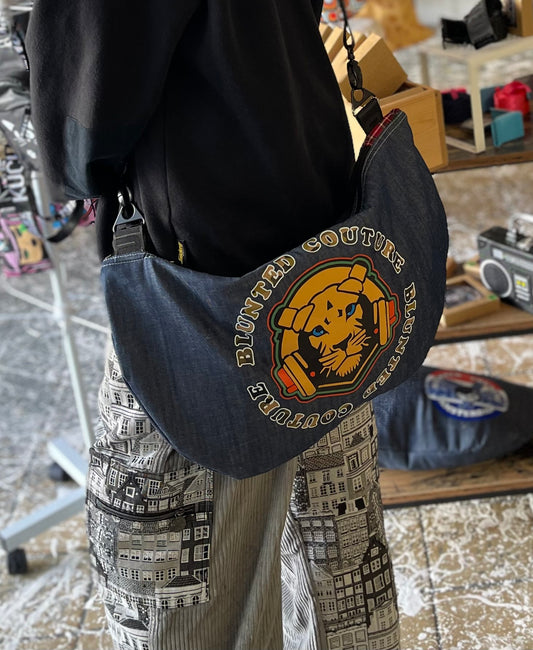 blunted couture fully lined slouch bag lion