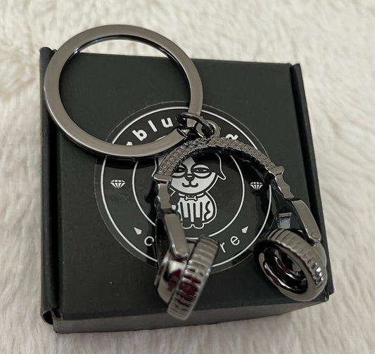 blunted black headphones key ring