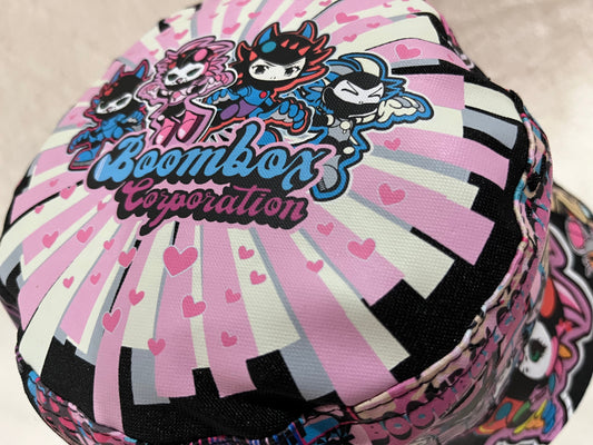 reversible pink rave bucket hat