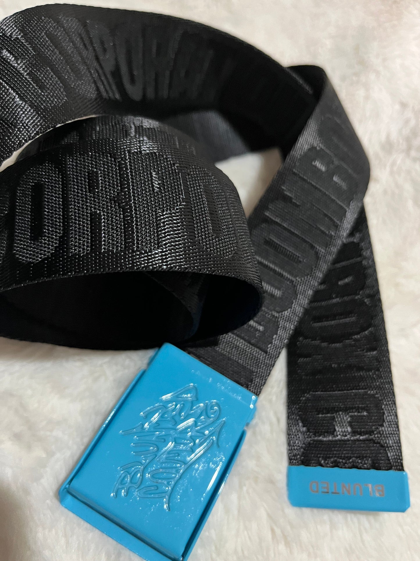 blunted couture x boombox belt blue on black