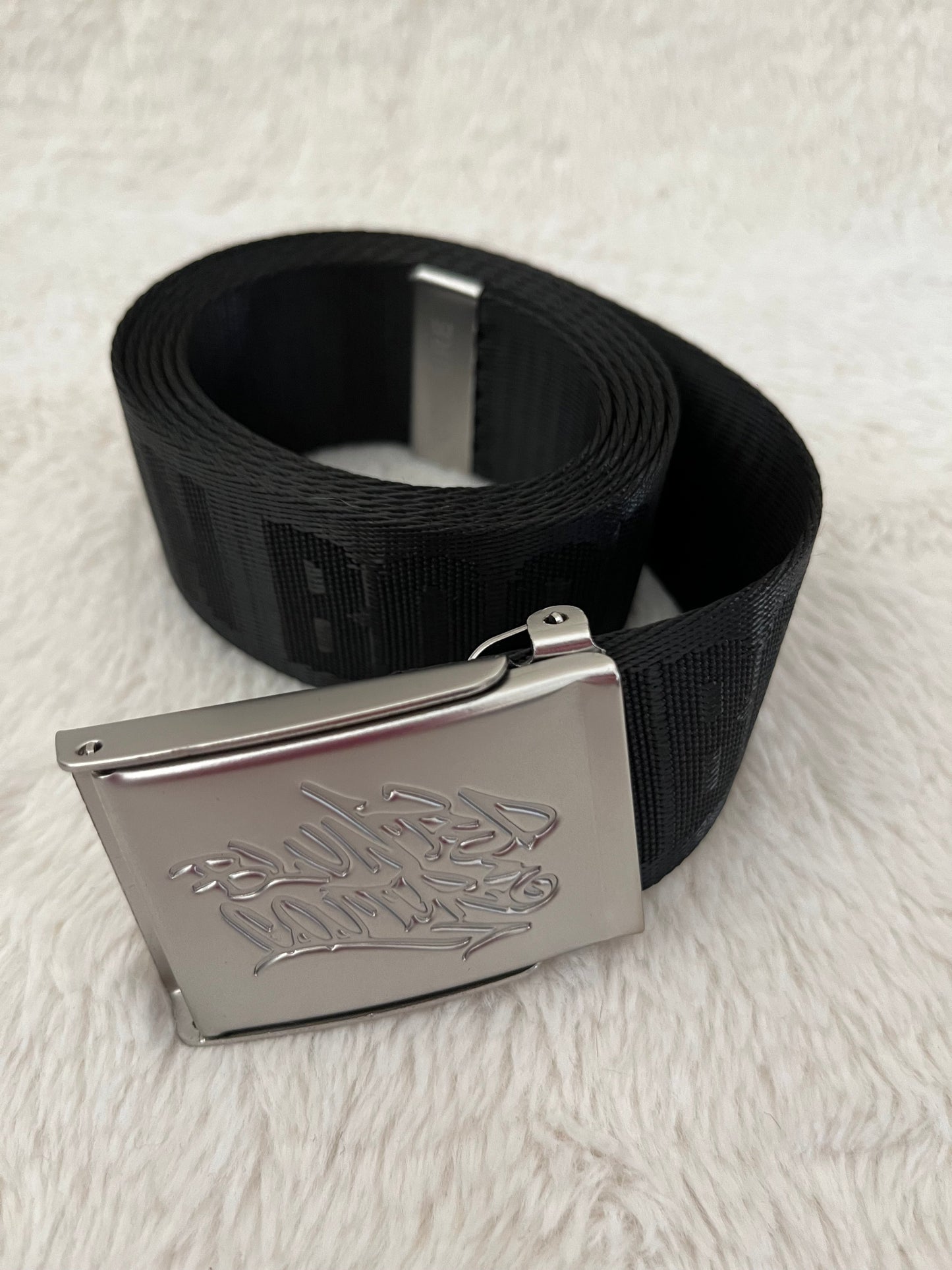 blunted couture x boombox belt silver on black