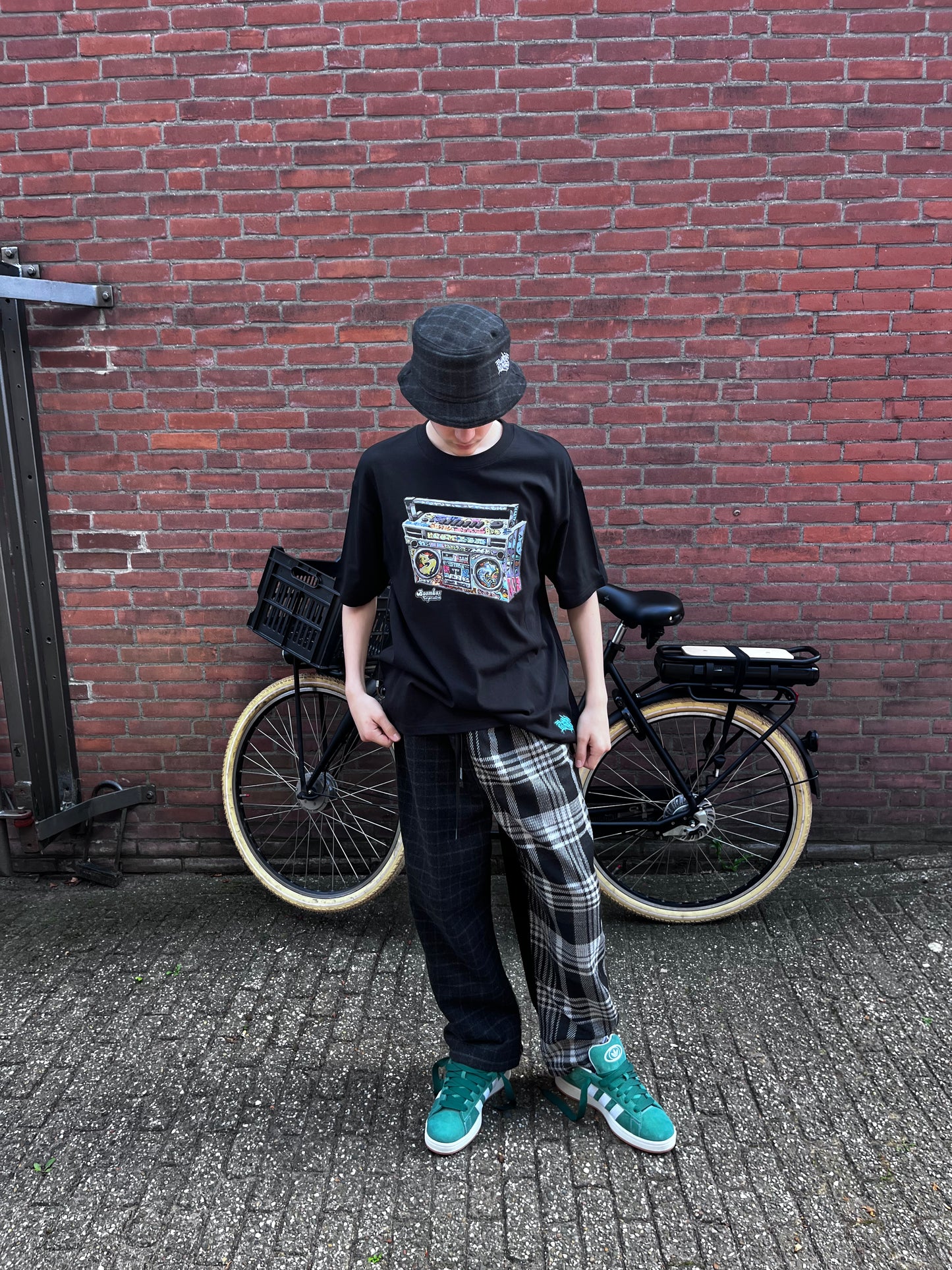 comfy pants S black check