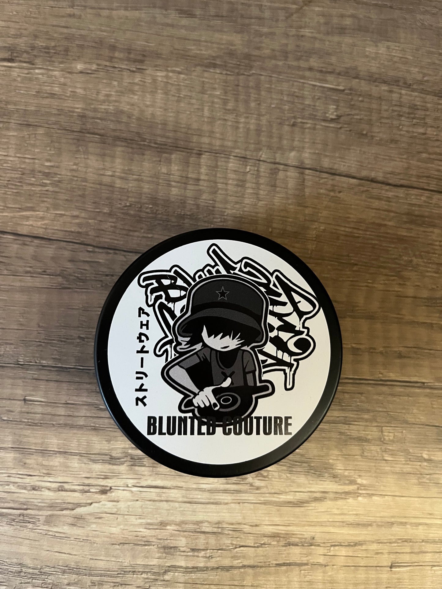 round blunted couture vinyl dj tin