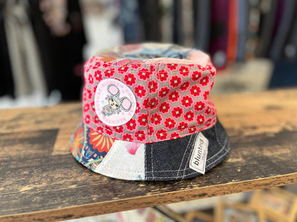 reversible patches bucket hat 58cm