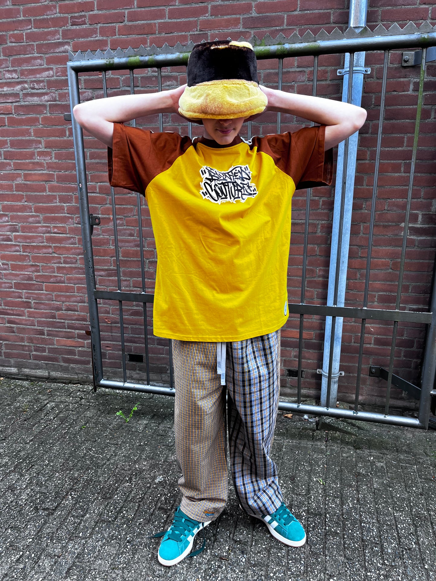 comfy pants S yellows check