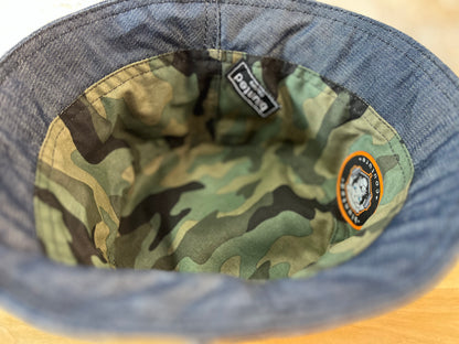reversible camo tartan bucket hat / short brim