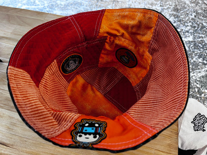 reversible Dutch tartan denim bucket hat