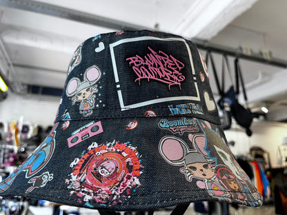 reversible wild pink bucket hat
