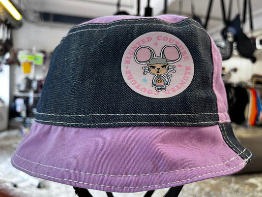 reversible Purple laced Maisie bucket hat / short brim