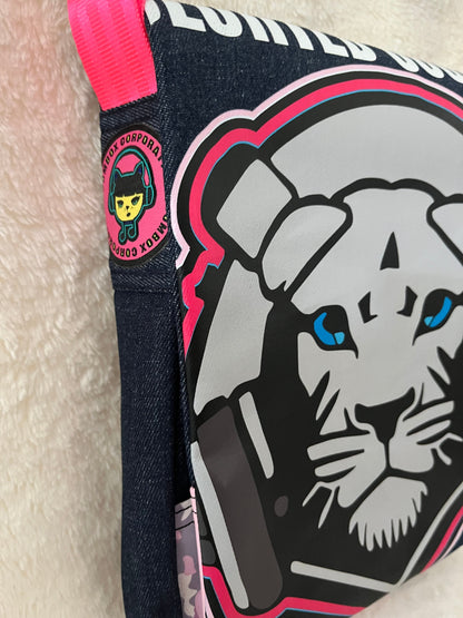 Pink lion one off medium couture bag