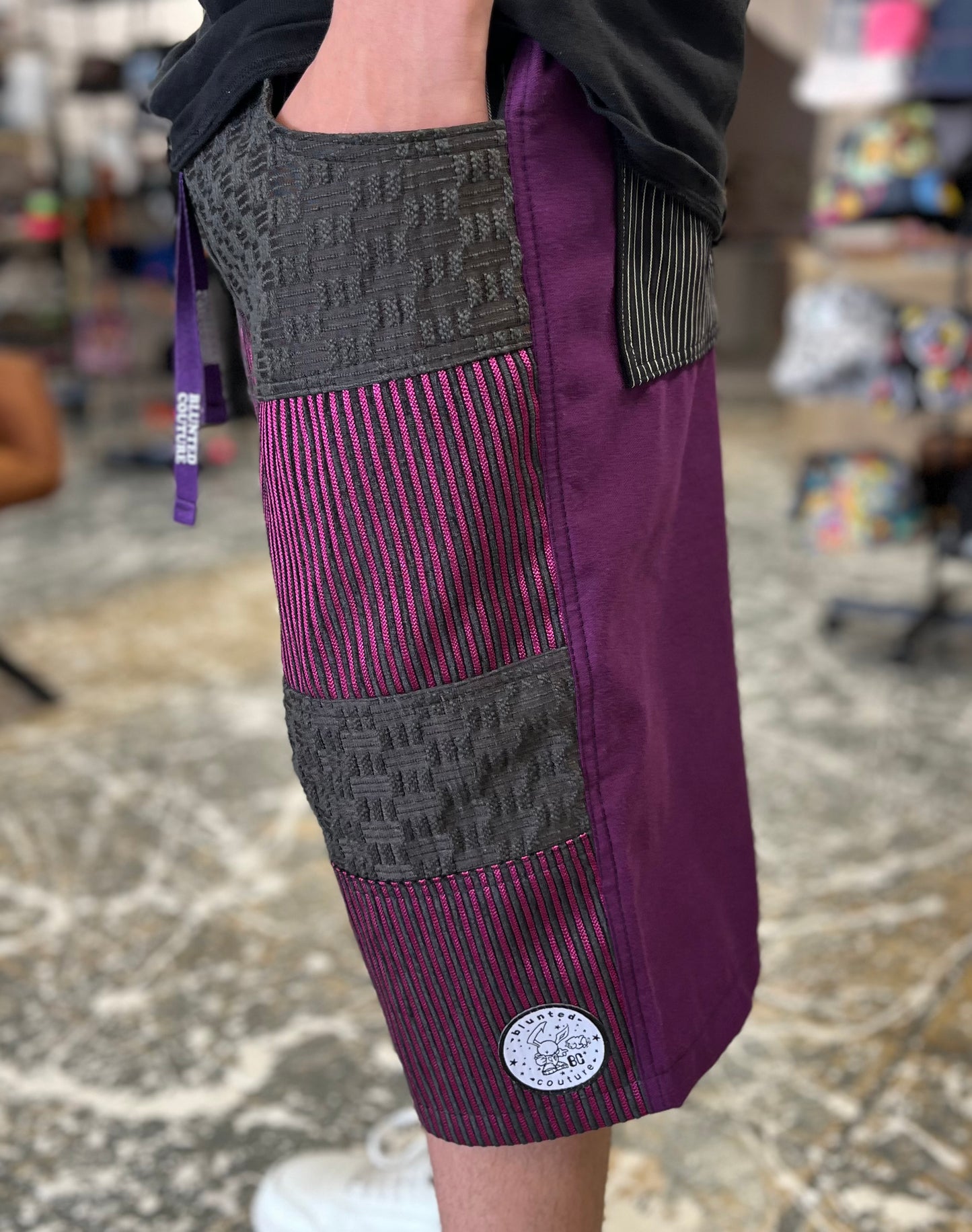 denim shorts purple M