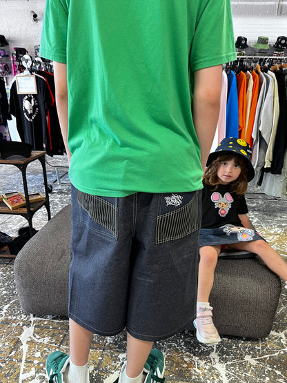 denim shorts size M pinstripes & denim