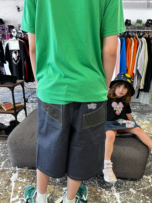 denim shorts size M pinstripes & denim