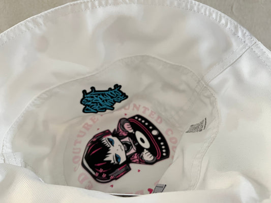 reversible white maisie bucket hat