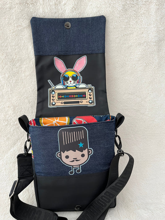 Music notes group one off medium couture bag