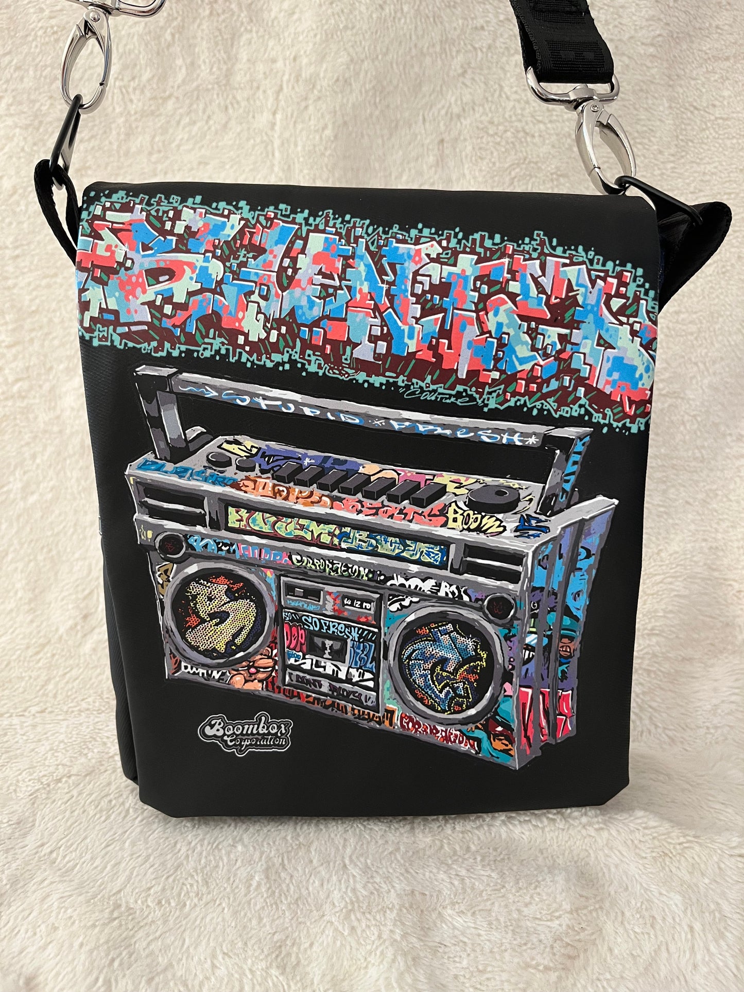 Black boombox one off medium couture bag