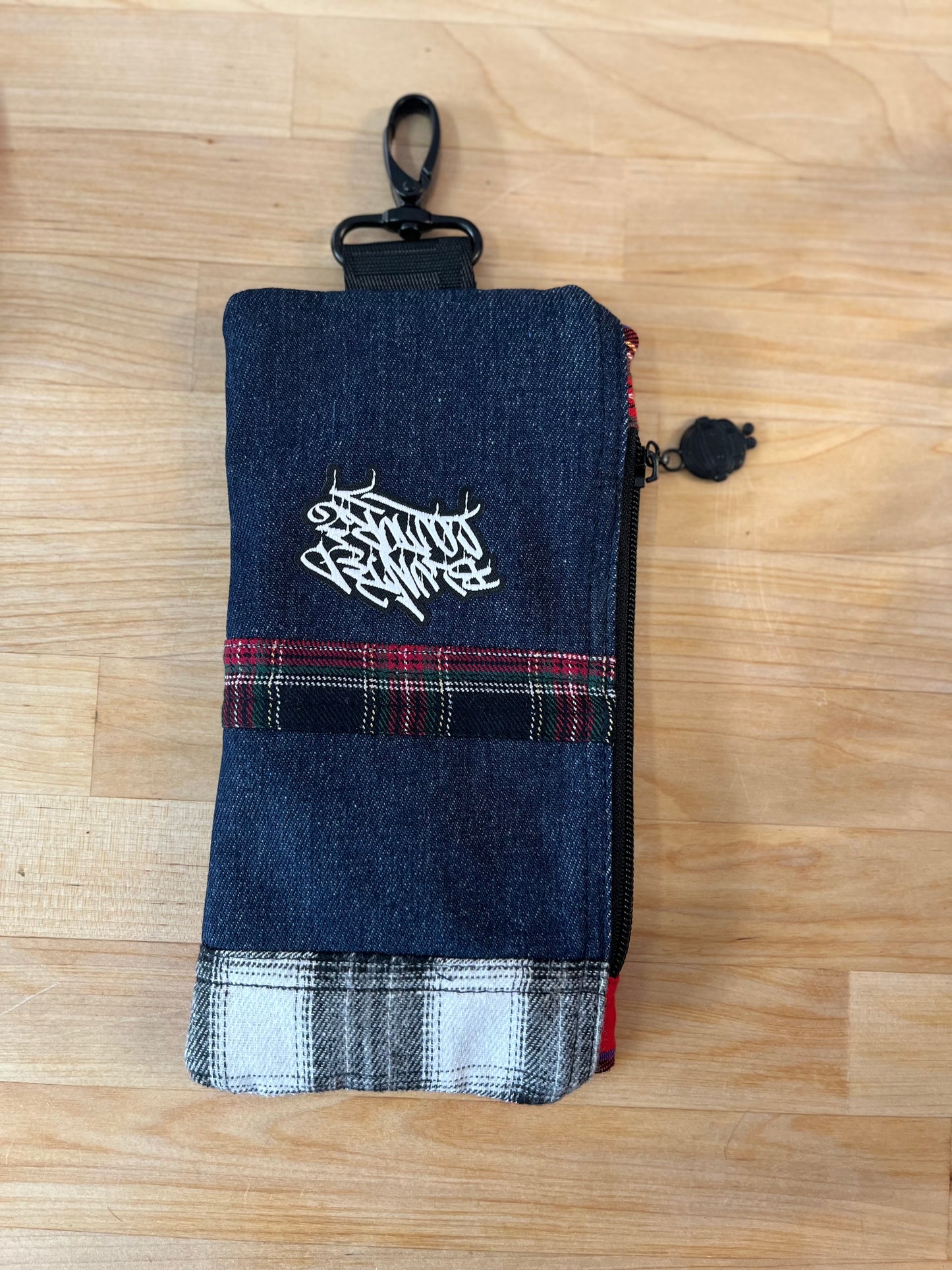 pochette denim | tartan