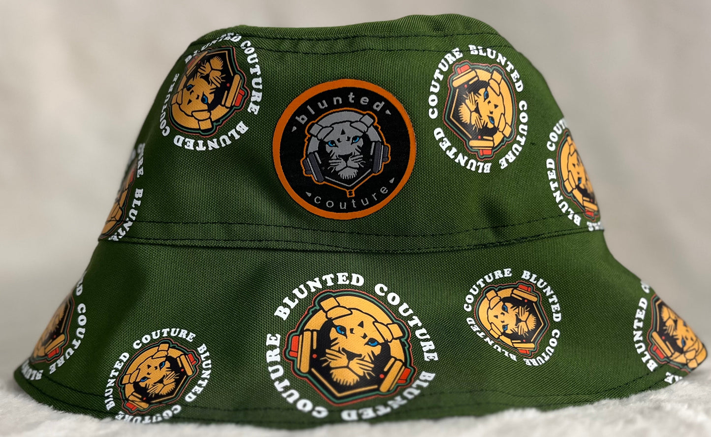 reversible lion green bucket hat