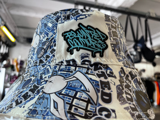 reversible delft blue on white bucket hat