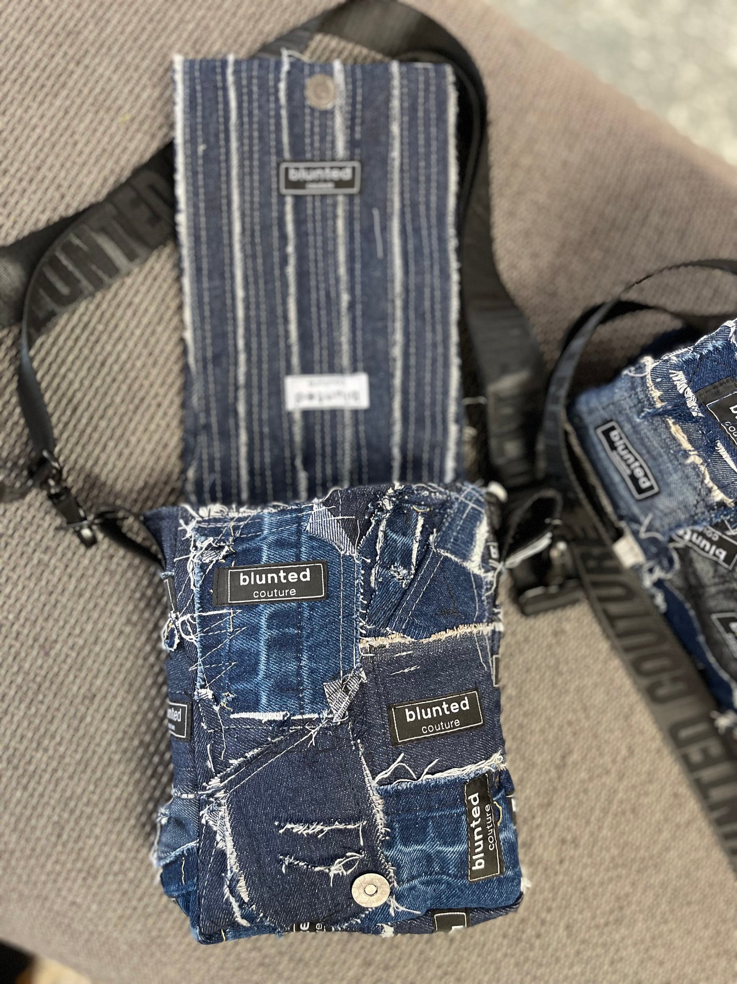 blunted couture labels bag, one off