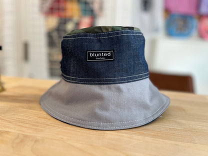 reversible blue camo bucket hat