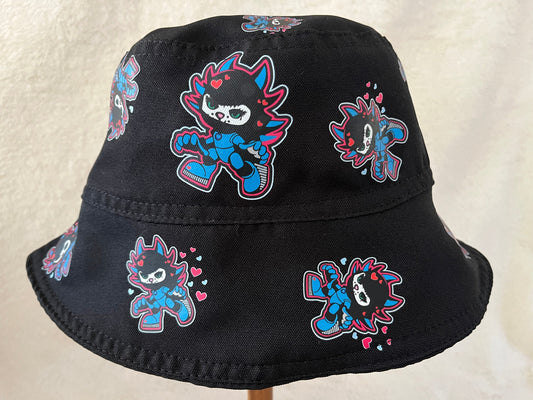 pink ninja reversible bucket hat