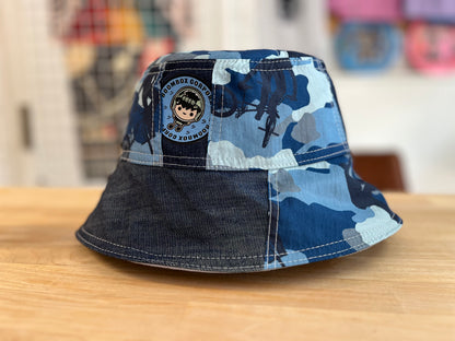 reversible blue camo bucket hat