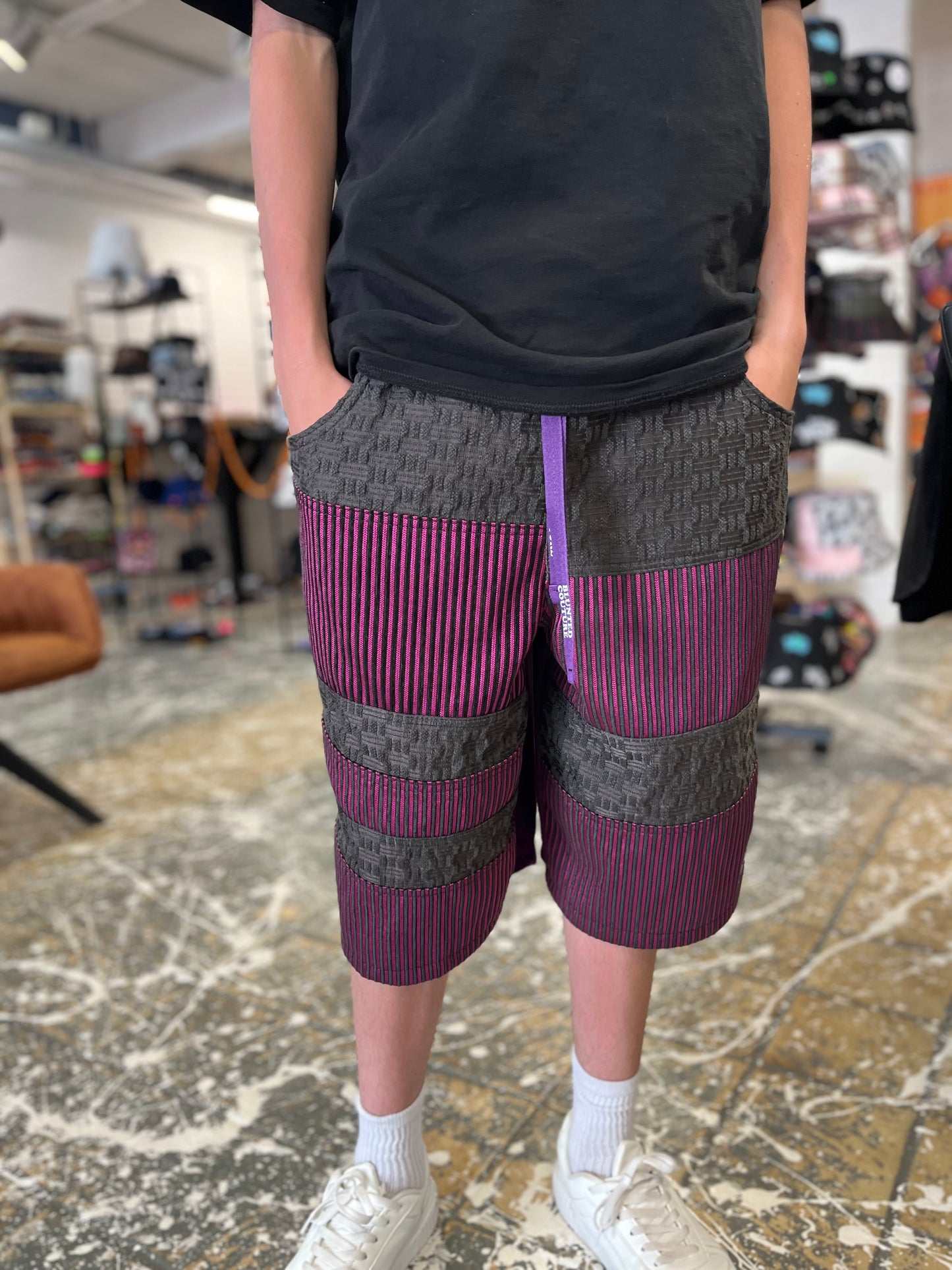 denim shorts purple M