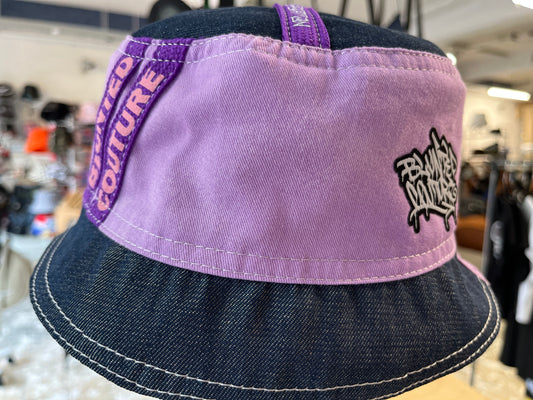reversible Purple laced Maisie bucket hat / short brim