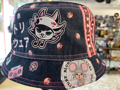 reversible rose raver bucket hat / short brim