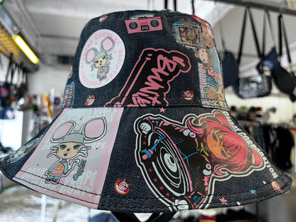 reversible wild pink bucket hat