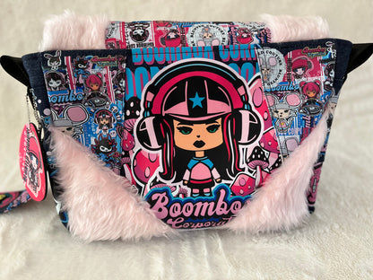 fluffy pink, maddie mix tape, couture bag, one off