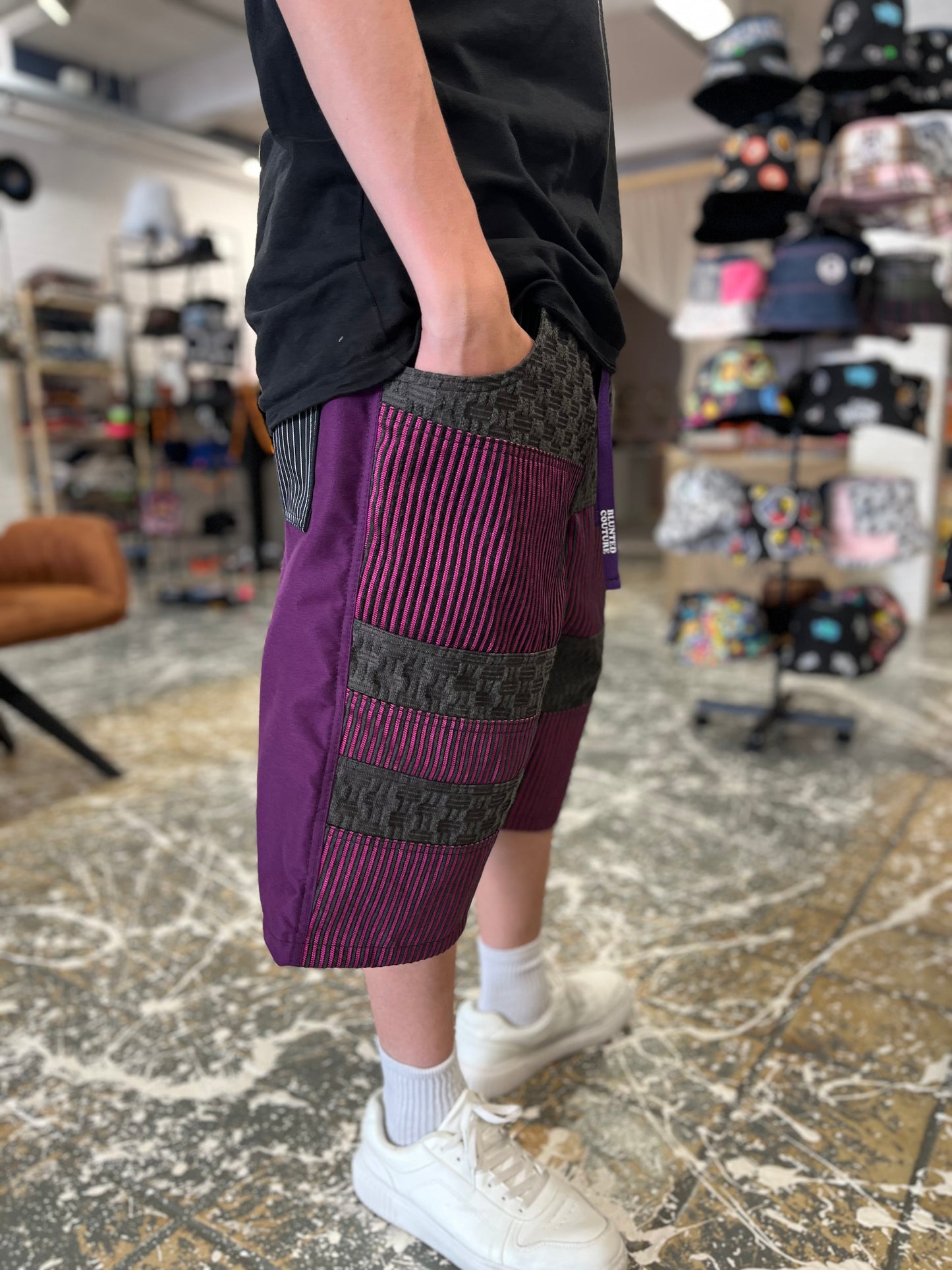 denim shorts purple M