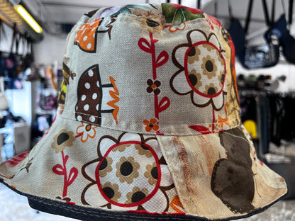 reversible flower gnome denim bucket hat