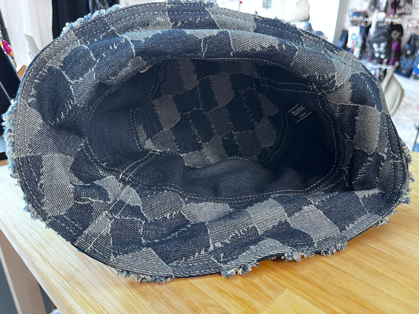 reversible patchy denim bucket hat