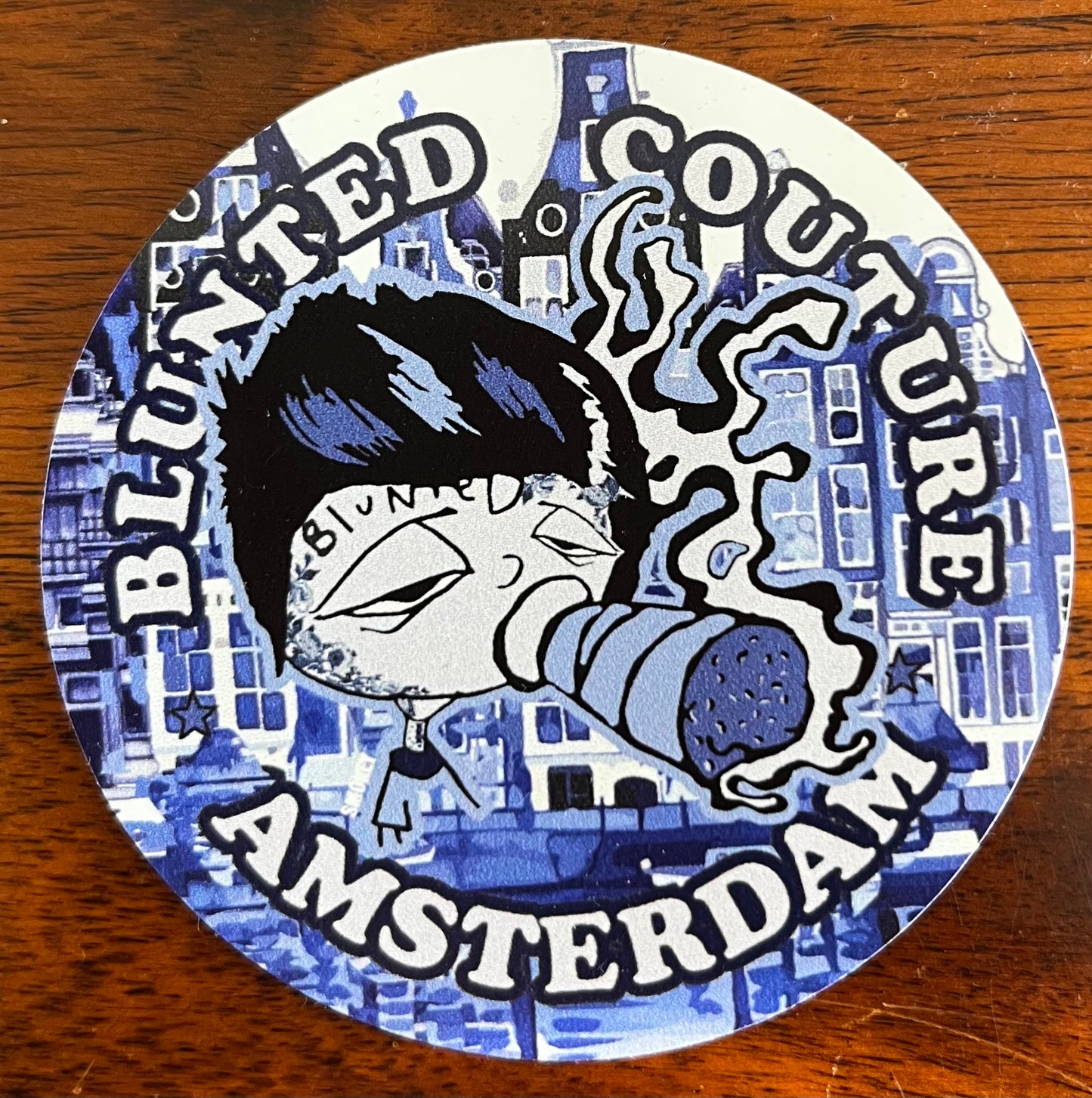 Amsterdam outdoor sticker smokey delft blue