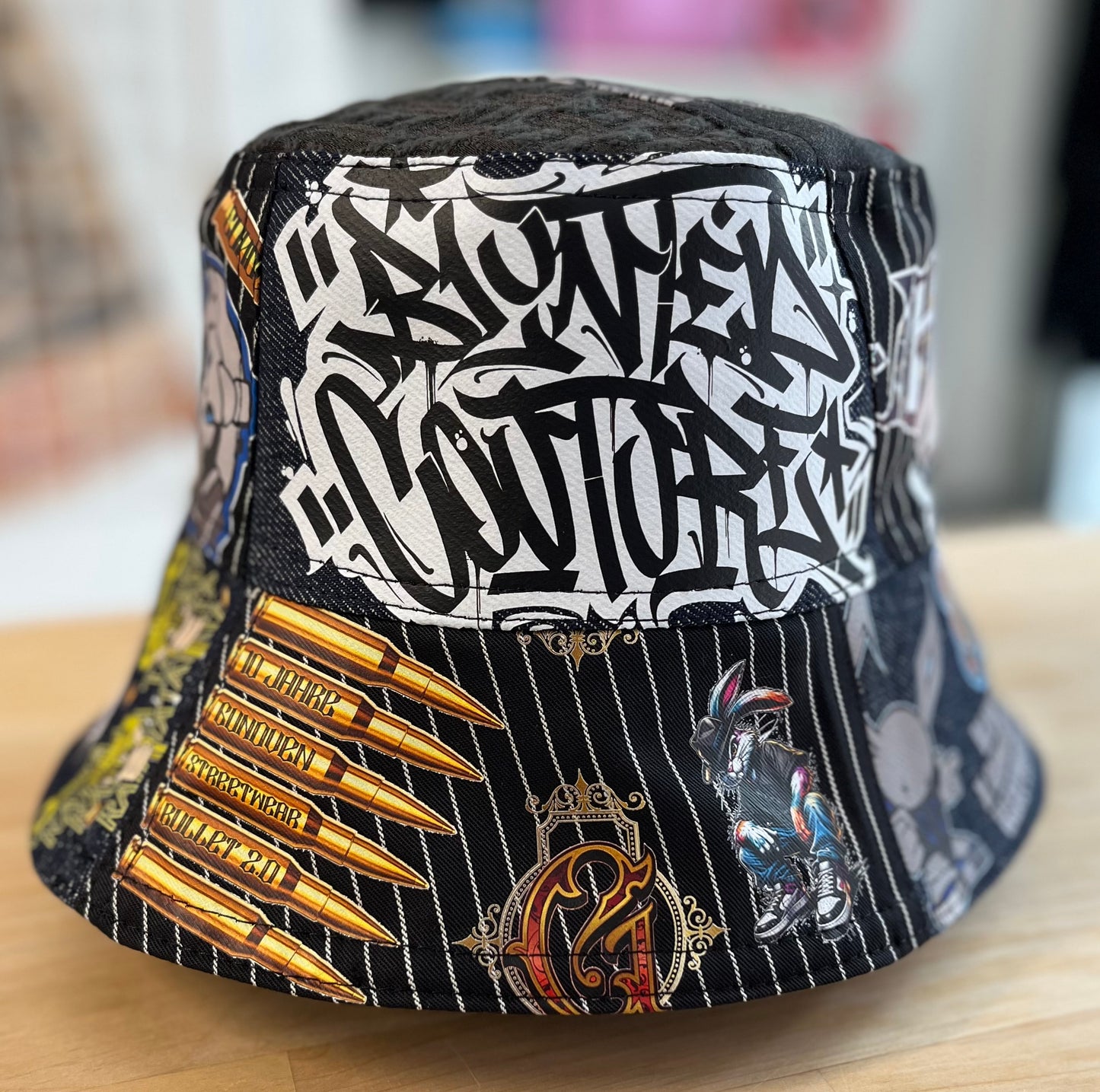reversible blunted x gunoven 10th birthday bucket hat 62cm