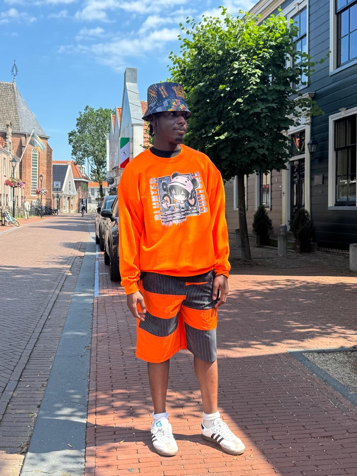 denim shorts orange M