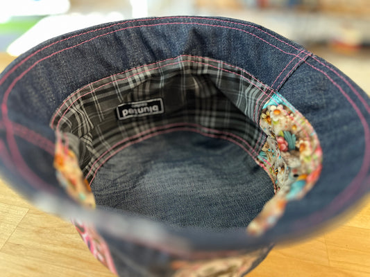 reversible rose raver bucket hat / short brim 62cm