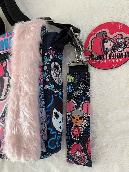 fluffy pink, maddie mix tape, couture bag, one off