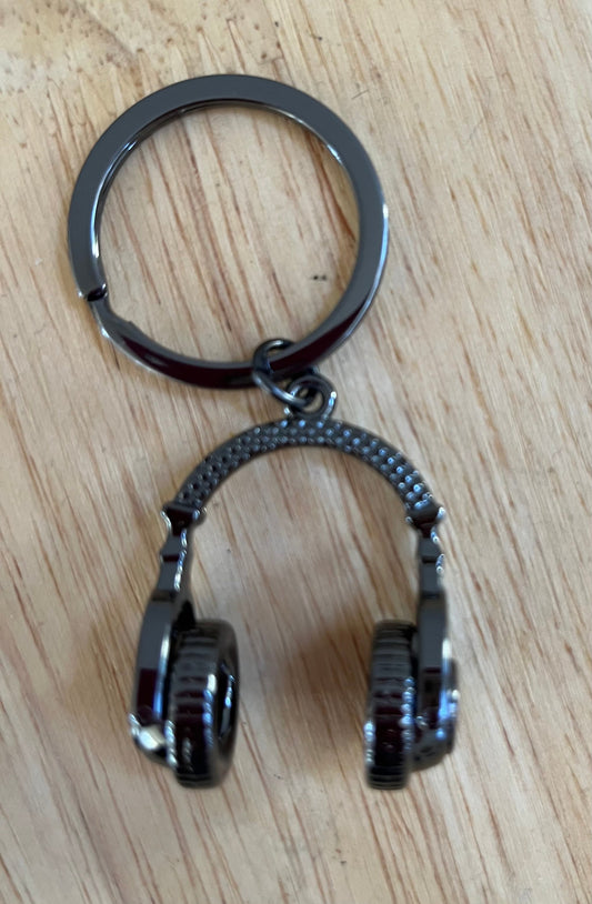 blunted black headphones key ring