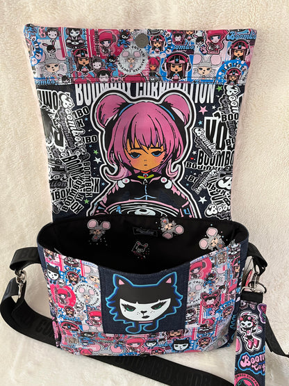 fluffy pink, maddie mix tape, couture bag, one off