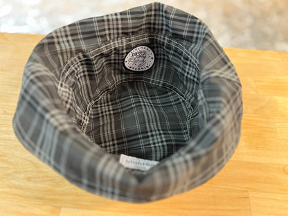 reversible black tartan bucket hat