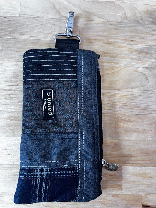 pochette denim | pin stripe